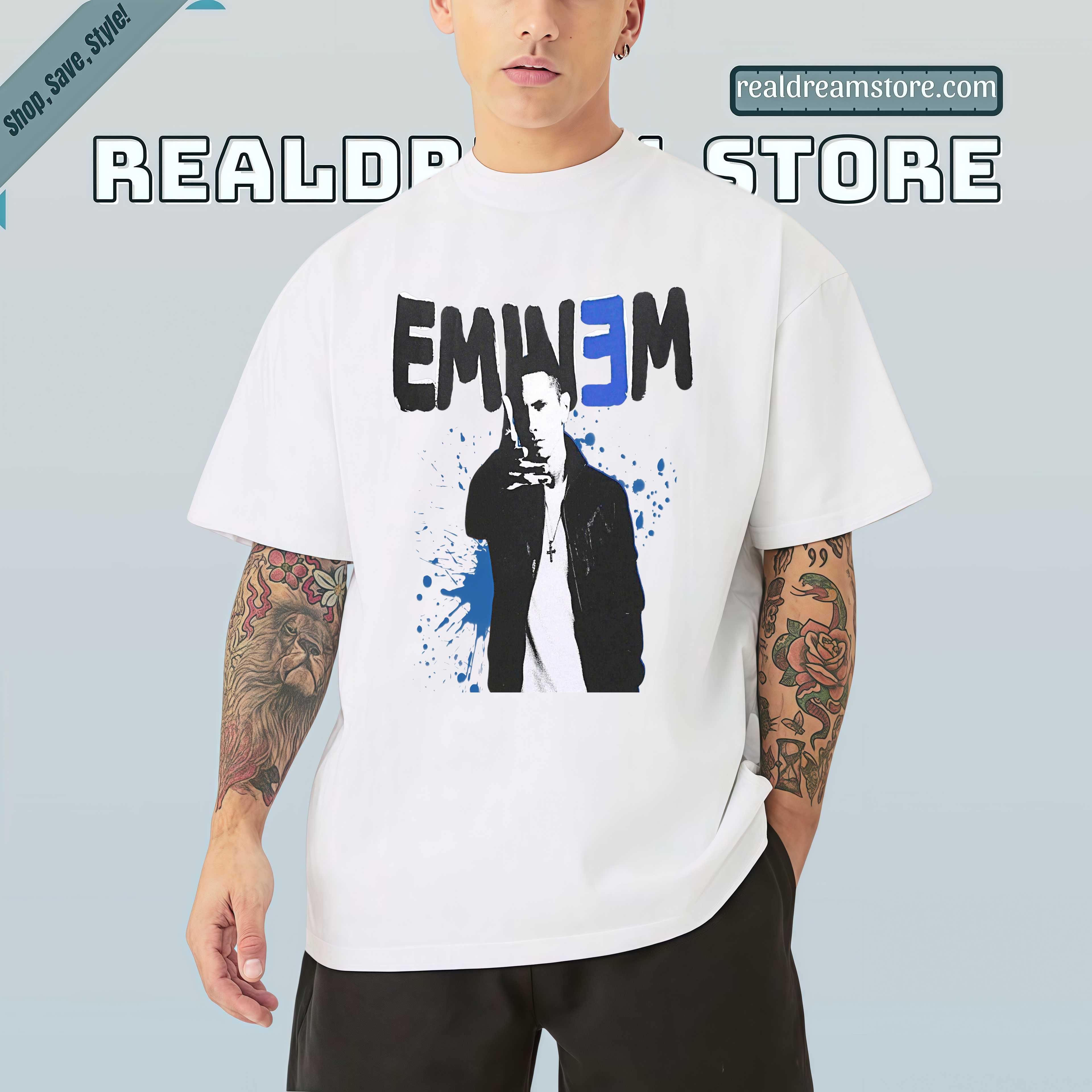 Eminem Paint Stain Vintage Tee – Limited Edition Distressed Tshirt Eminem Paint Stain Vintage Tee – Limited Edition Distressed Tshirt